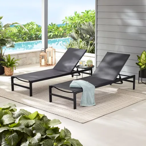 Mainstays Dashwood Sling Chaise Lounge 2-Pack