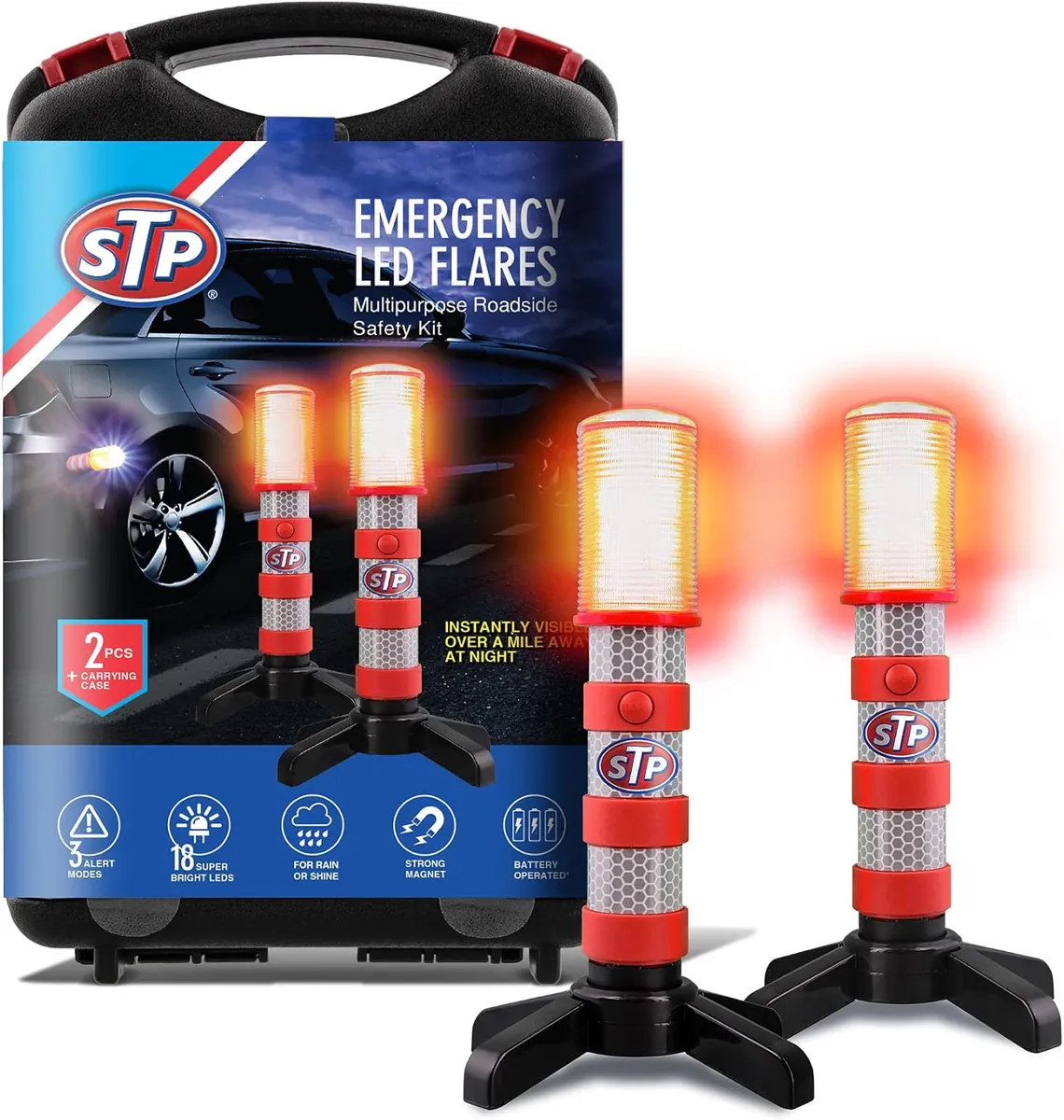 LED Emergency Road Flares 2-Pack