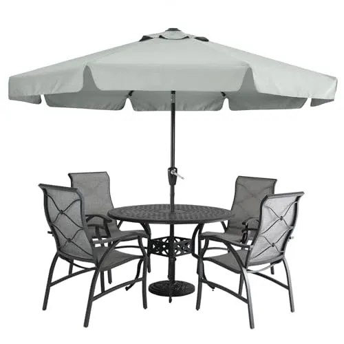 MASTERCANOPY 9ft Patio Umbrella with Valance, Crank & Tilt