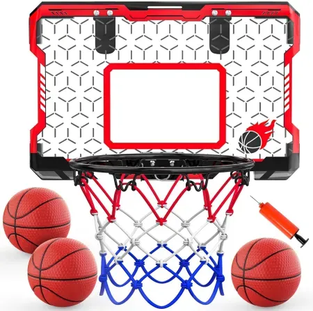 EagleStone Indoor Mini Over The Door Basketball Hoop w/ 3 Balls