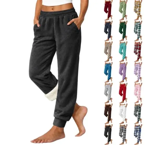 Fleece Lined Thermal Joggers Winter Lounge Sweatpants