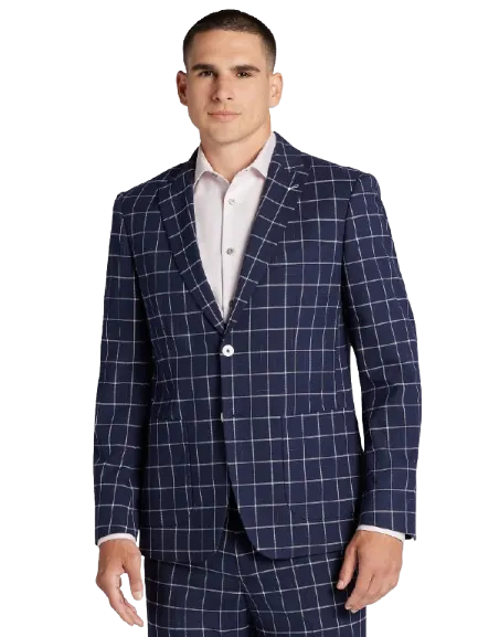 Paisley & Gray Men's Modern Fit Windowpane Suit