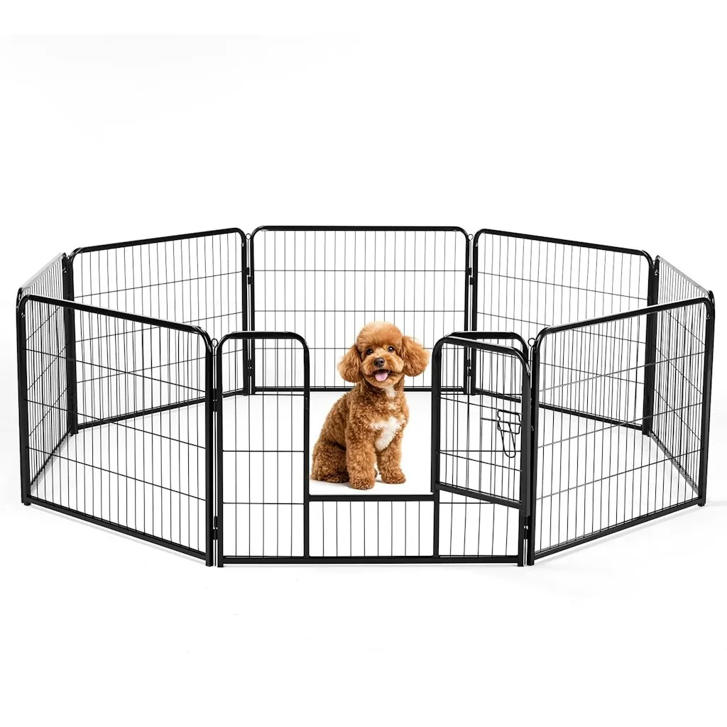 24" 8-Panel Indoor & Outdoor Metal Pet Playpen