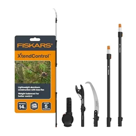Fiskars 3-14 Ft XtendControl Extendable Pole Saw & Tree Pruner Modular Set