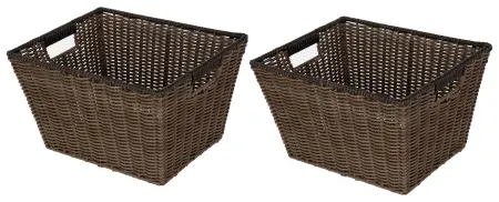 2-Pack Better Homes & Gardens Large Poly Rattan Storage Basket w/ Handles