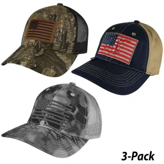 Men's Caps (American Flag) 3-Pack