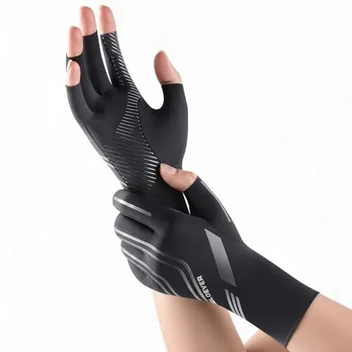 Soloever Upgraded All-Around Compression Arthritis Gloves Black High Compression Large-XX-Large