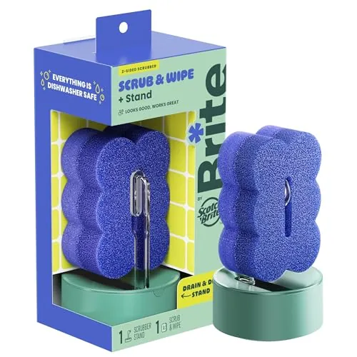 Brite by Scotch-Brite Scrub & Wipe w/ Drain + Dry Stand