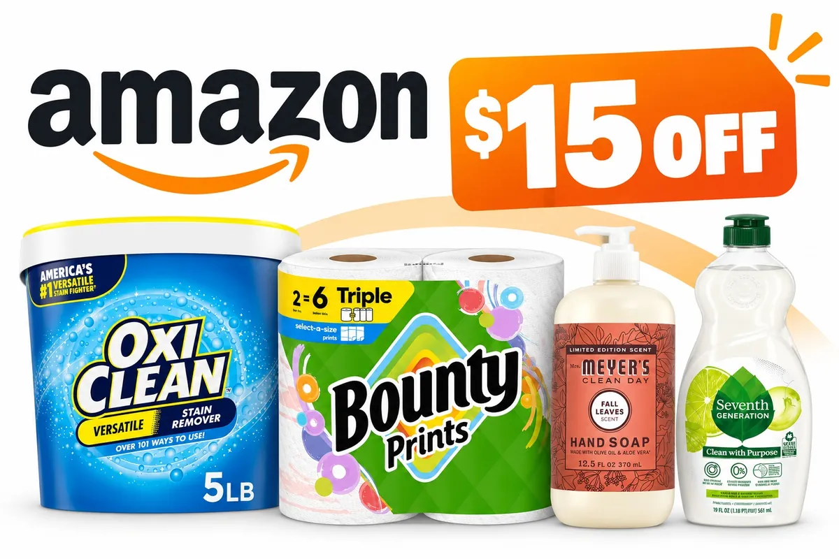 Amazon Household Supplies $15 Off