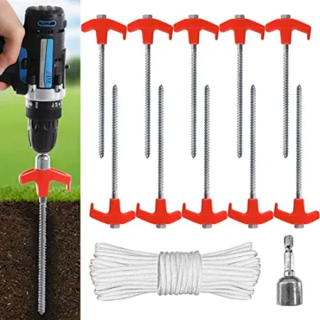 10-Pack ABCCANOPY 8" Drillable Tent Stakes / Shed Anchors