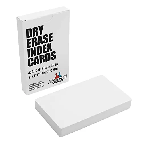 Dry Erase Index Cards 45 Pack 3x5 Inch