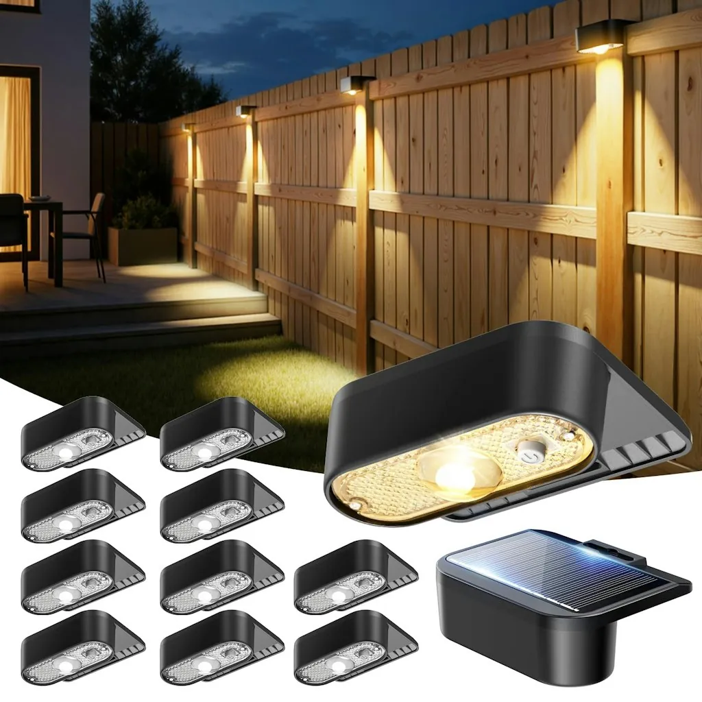 Solar Powered Fence Lights 12-Pack