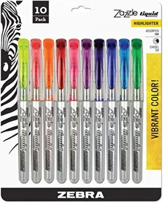 10-Pack Zebra Pen Liquid Zazzle Highlighter (Assorted Colors)