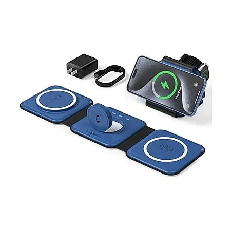 UCOMX 3-in-1 Foldable Wireless Charging Station for Apple Devices (Blue)