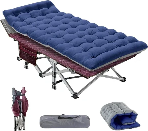 NAIZEA Camping Cot for Adults Heavy-Duty Military Mattress Cot & Bag