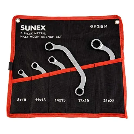 5-Piece SUNEX TOOLS 9935M Metric Half Moon Wrench Set