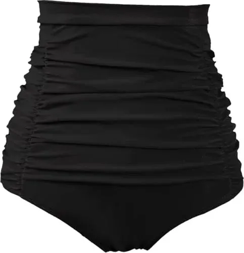 COCOPEAR Women's Ruched High-Waisted Bikini Bottom