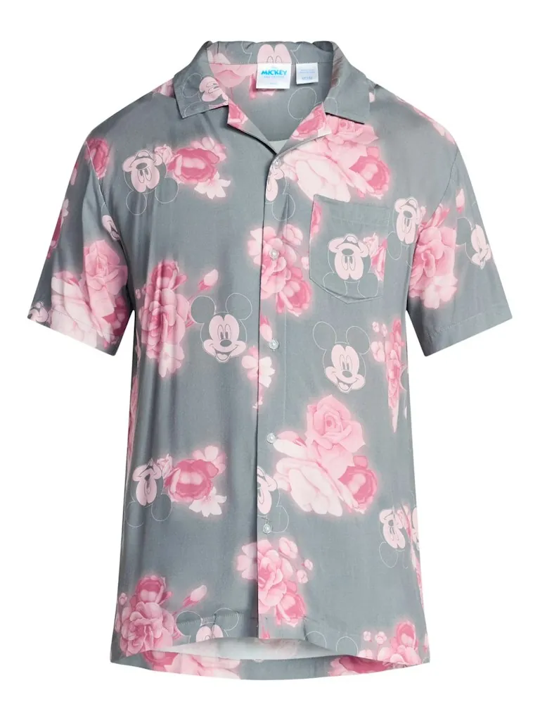 Disney Mickey Mouse Men's Graphic Button-Up Shirt