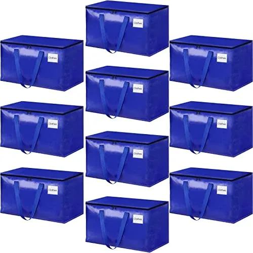 93L Large Moving Bags (Blue, 10 Pack)