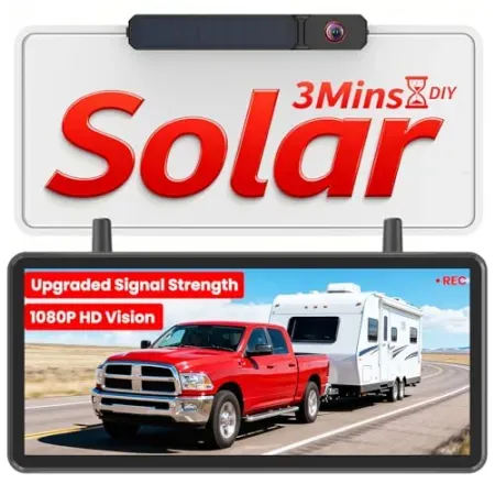 AUTO-VOX Solar Wireless Backup Camera Kit w/ 7.2" 1080p Monitor