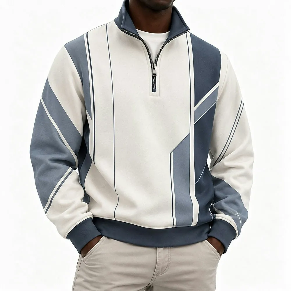 Men's Quarter Zip Geometric Sweatshirt for 2