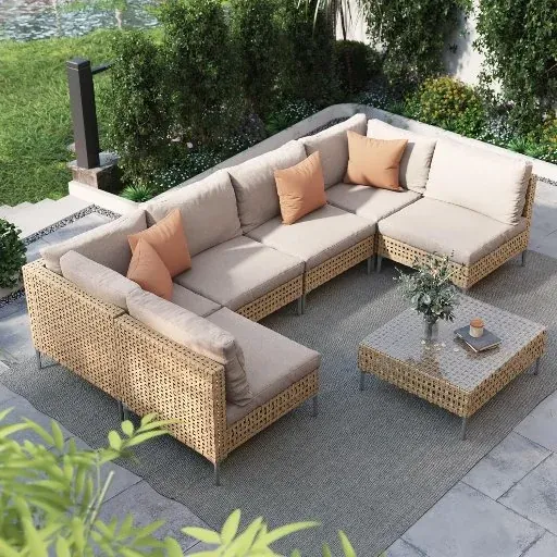 Grand patio 7-Piece Wicker Patio Furniture Set