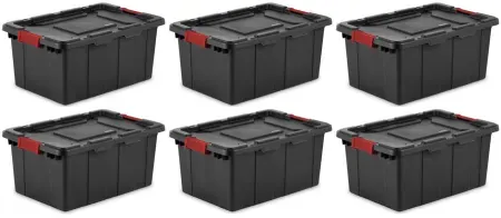 6-Pack Sterilite 15-Gallon Industrial Totes w/ Latching Lids