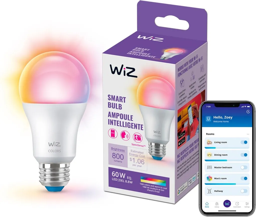 WiZ Connected A19 60W E26 Smart LED Light Bulb