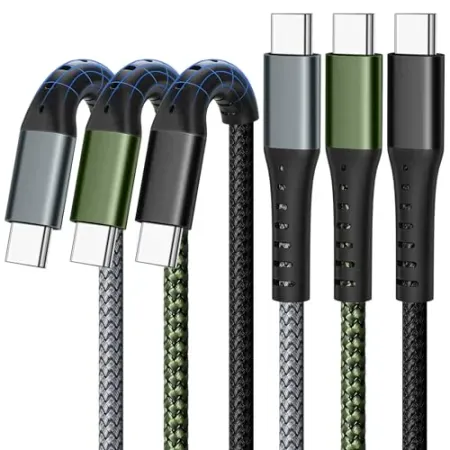 3-Pack DFLASHS USB-C to USB-C 60W 3' Cable