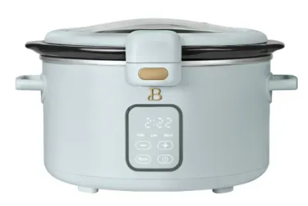 Beautiful 4 Qt Digital Slow Cooker w/ Hinged Locking Lid