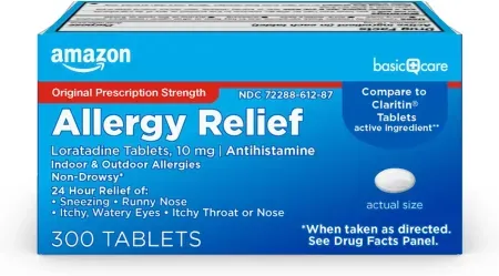 300-Count Amazon Basic Care Allergy Relief Loratadine 10mg Tablets