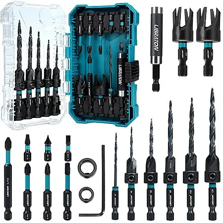19-Pc LIBRATON Tapered Countersink Drill Bit Set
