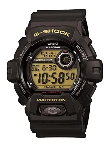 Casio Men's G-Shock Digital Sport Watch (Black and Gold Resin)