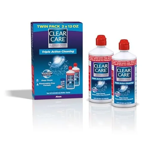 CLEAR CARE Cleaning & Disinfecting Contact Lens Solution, 12 Fl Oz, 2 Pack