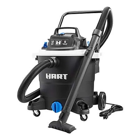 12-Gal Hart 6 Peak HP Wet/Dry Vacuum w/ 7' Hose, Accessories & Blower Function