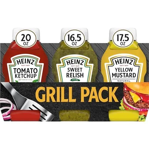 Heinz Tomato Ketchup, Sweet Relish & Yellow Mustard Grill Pack 3-Pc