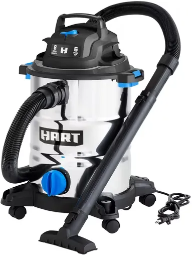HART 8 Gallon Wet/Dry Vacuum with 6 Peak HP Motor