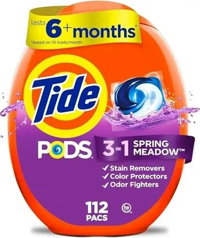 Tide PODS 3-in-1 Laundry Detergent Pacs 112-Pack for 4