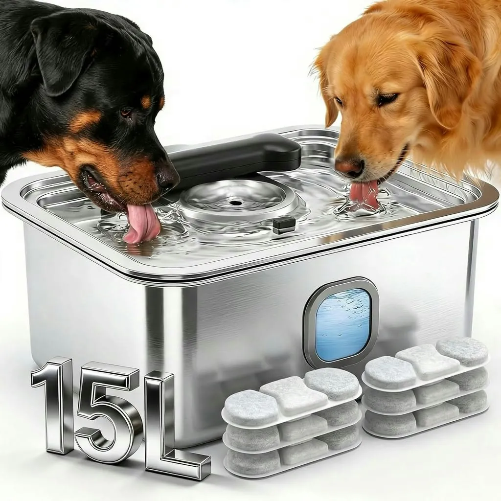 Teynouk 15L Stainless Steel Automatic Dog Water Fountain