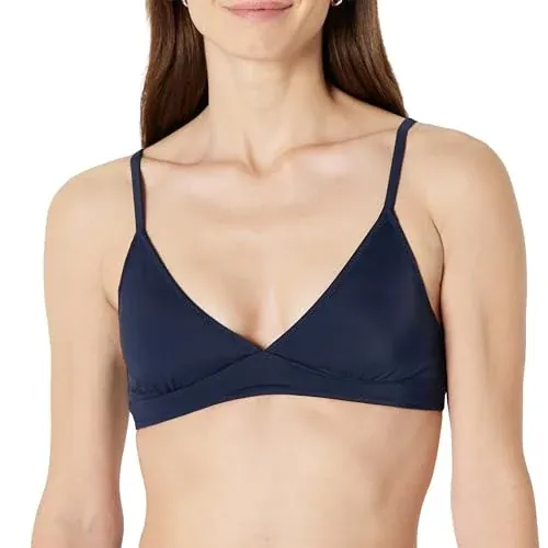 Amazon Essentials Women's Light-Support Triangle Bikini Swimsuit Top with Adjustable Straps
