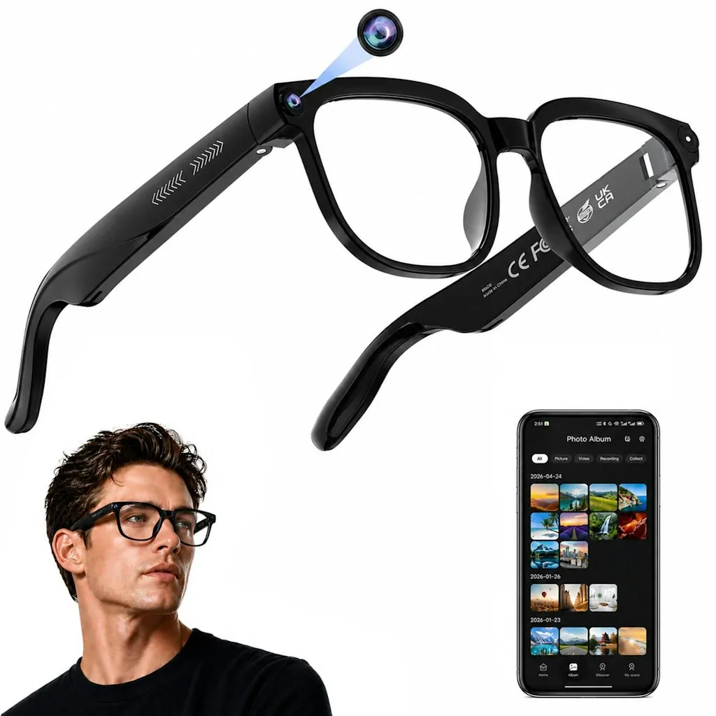 Plunthorn AI Smart Glasses w/ 4K Camera & Real-Time Translation
