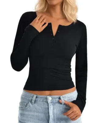 Ipletix Women's Long-Sleeve Henley Shirt