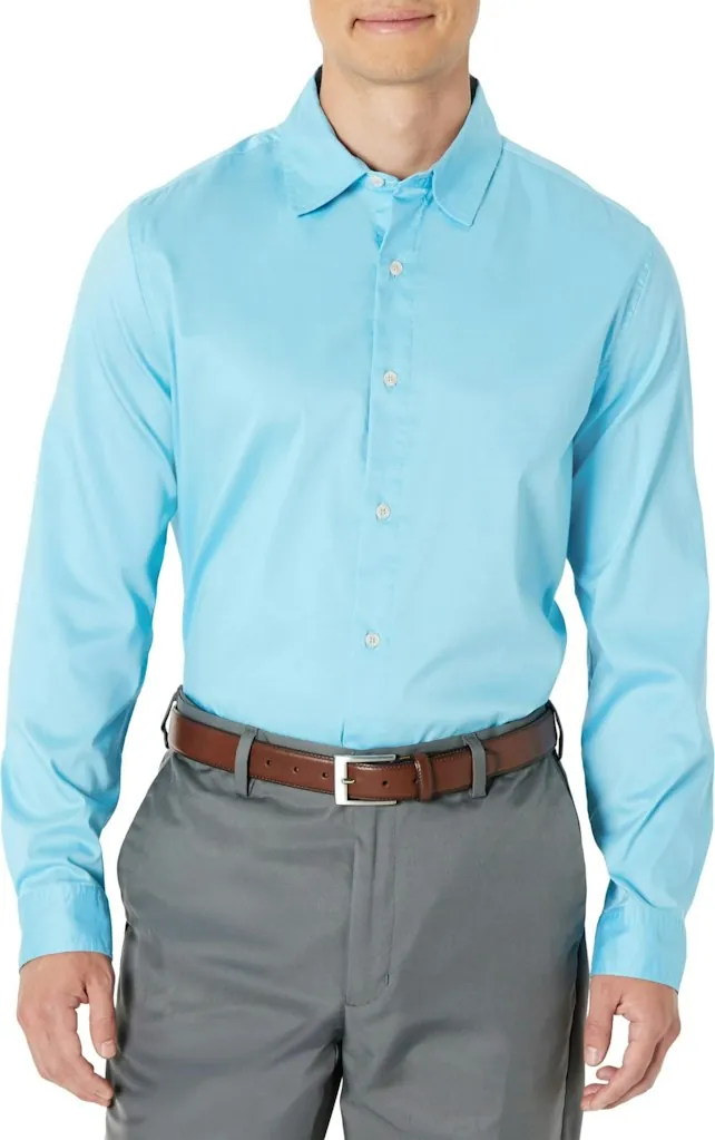 Amazon Essentials Men's Regular Fit Stretch Dress Shirt (L only)