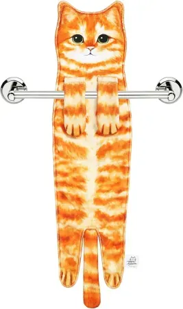 PAT JUUMG Funny Cat Hanging Hand Towel