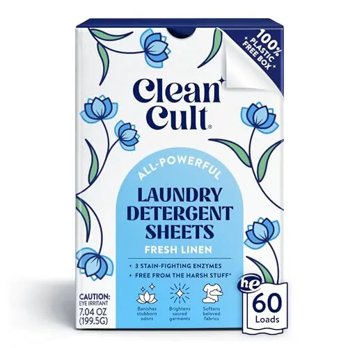 Cleancult Laundry Detergent Sheets 60 Loads – Fresh Linen