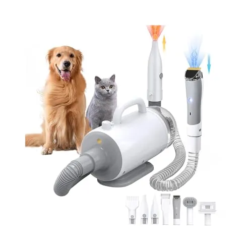Dog Grooming Vacuum & Blow Dryer 16000Pa Hair Suction