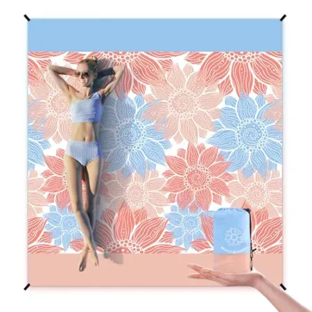 WIWIGO 79" x 83" Oversized Sandproof Beach Blanket
