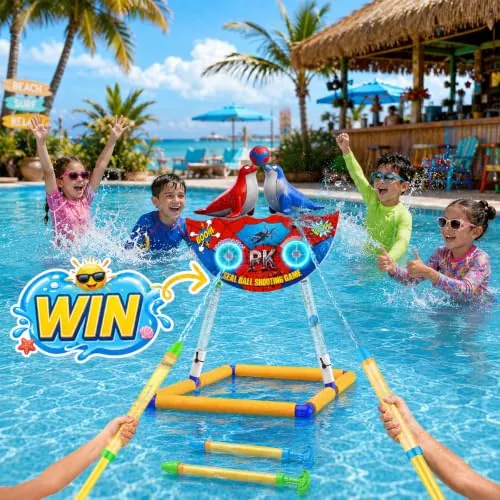 2-Player DX DA XIN Kids Pool Water Gun Target Shooting Game Set