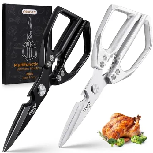 All Purpose Heavy Duty Stainless Steel Kitchen Scissors - 2 Pack