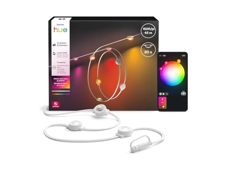 Philips Hue Festavia 150ft Permanent Outdoor String Lights NEW